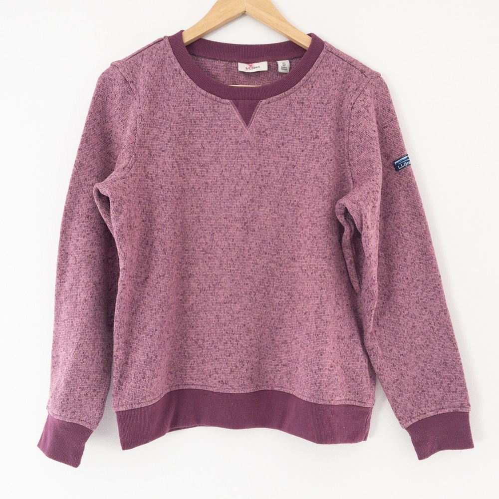 L.L. Bean Pink Marled Crew Neck Sweatshirt